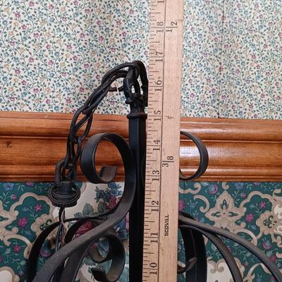 LOT 204: Small French-Style Wrought-Iron and Plastic Chandelier