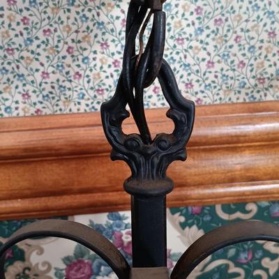LOT 204: Small French-Style Wrought-Iron and Plastic Chandelier