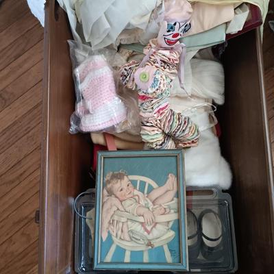 LOT 205: Vintage Baby Clothes, Wooden Cradle & More