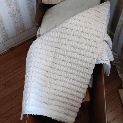 LOT 205: Vintage Baby Clothes, Wooden Cradle & More