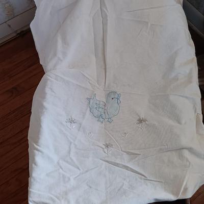LOT 205: Vintage Baby Clothes, Wooden Cradle & More