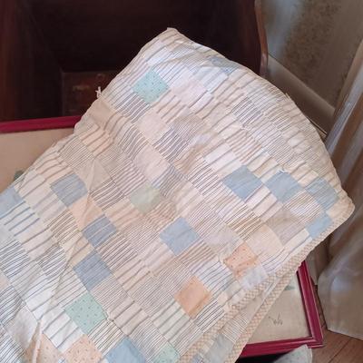 LOT 205: Vintage Baby Clothes, Wooden Cradle & More