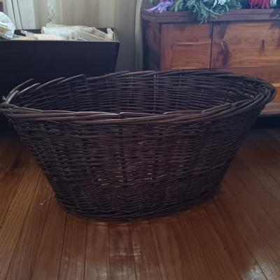 LOT 206: Vintage Crocheted Wraps, Ponchos, Capes in a Large Basket