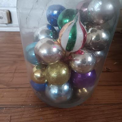 LOT 207: Vintage MCM 30" Christmas Tree with Ornaments, Plasco Plastic Mini Christmas Tree & More