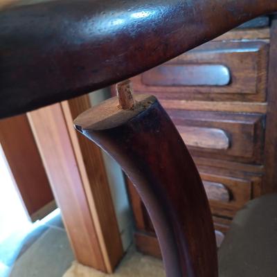 LOT 217: Antique Roll Top Desk with Victorian-Style Swivel Chair