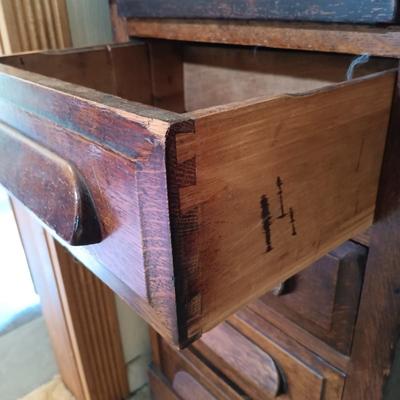 LOT 217: Antique Roll Top Desk with Victorian-Style Swivel Chair