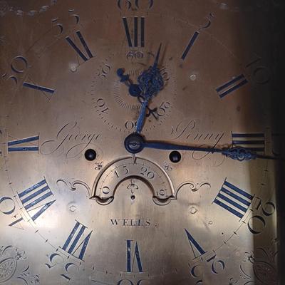 LOT 219: Antique George Penny, Wells 6-1/2 ft Long Case Clock