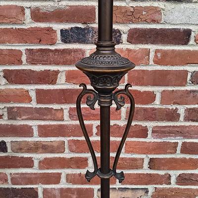 LOT 224: Pair of Floor Lamps with Small World Rhythm Clock