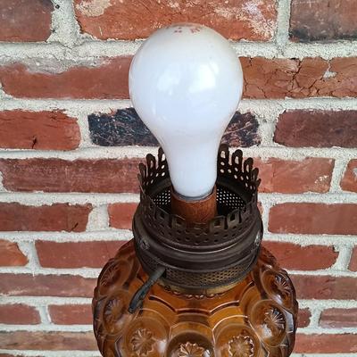 LOT 235: Vintage Amber Glass Floor Lamp