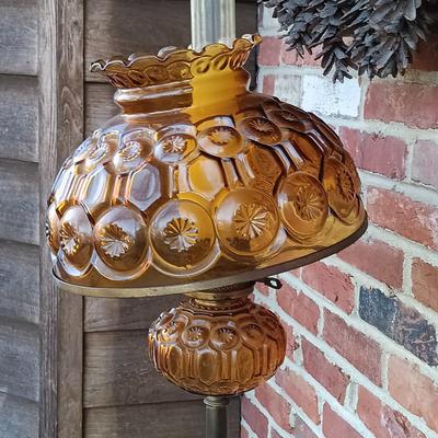LOT 235: Vintage Amber Glass Floor Lamp