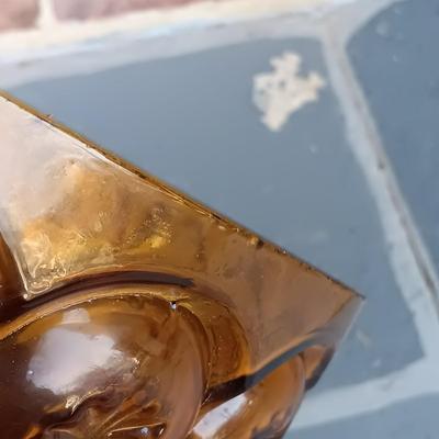 LOT 235: Vintage Amber Glass Floor Lamp