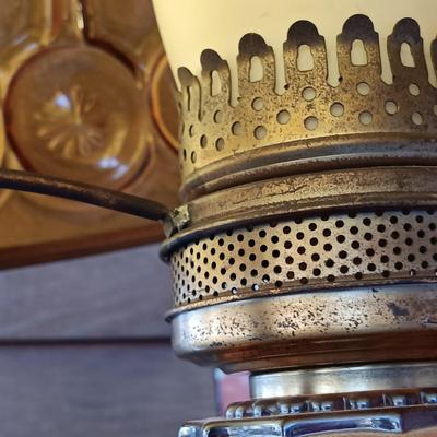 LOT 235: Vintage Amber Glass Floor Lamp