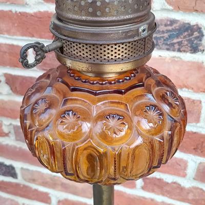 LOT 235: Vintage Amber Glass Floor Lamp