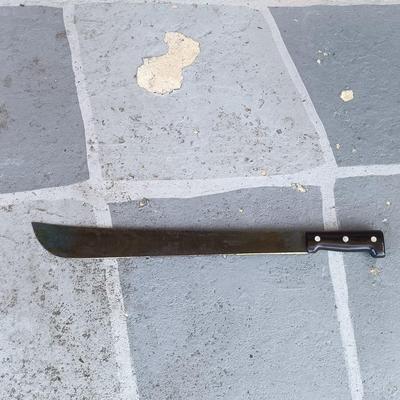 LOT 190: Vintage Sheffield, England Military-Style Machete with Cloth Sheath