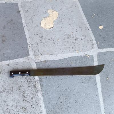 LOT 190: Vintage Sheffield, England Military-Style Machete with Cloth Sheath