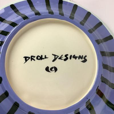 K737 Large Droll Designs Handpainted Bowl & Italian Pitcher