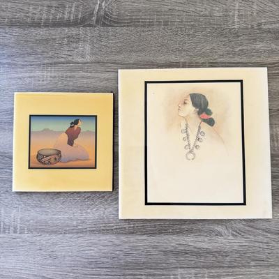 LOT 10K: Vintage 1970s R C Gorman (Navajo Artist) Women Ceramic Art Tiles