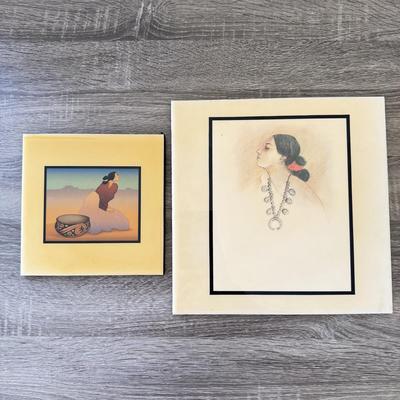 LOT 10K: Vintage 1970s R C Gorman (Navajo Artist) Women Ceramic Art Tiles
