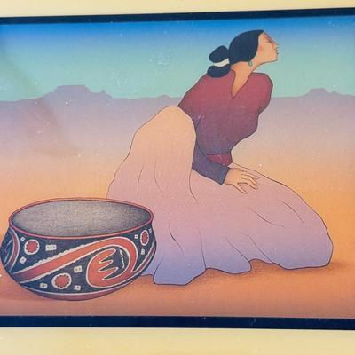 LOT 10K: Vintage 1970s R C Gorman (Navajo Artist) Women Ceramic Art Tiles