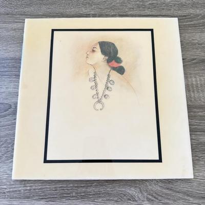 LOT 10K: Vintage 1970s R C Gorman (Navajo Artist) Women Ceramic Art Tiles