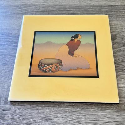 LOT 10K: Vintage 1970s R C Gorman (Navajo Artist) Women Ceramic Art Tiles