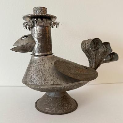 LOT 13K: Vintage Llamas Mexico Brutalist Metal Rooster