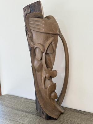 LOT 14K: Signed Mounkala Virgile Congo Carved Wood Sculpture