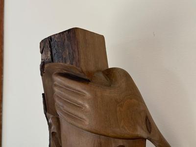 LOT 14K: Signed Mounkala Virgile Congo Carved Wood Sculpture