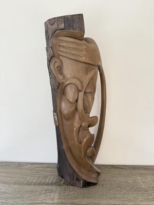 LOT 14K: Signed Mounkala Virgile Congo Carved Wood Sculpture
