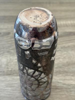 LOT 15K: MPR 925 Sterling Silver Overlay Mexican Motif Iced Tea Glass
