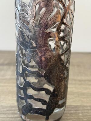 LOT 15K: MPR 925 Sterling Silver Overlay Mexican Motif Iced Tea Glass