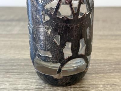 LOT 15K: MPR 925 Sterling Silver Overlay Mexican Motif Iced Tea Glass