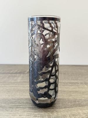 LOT 15K: MPR 925 Sterling Silver Overlay Mexican Motif Iced Tea Glass