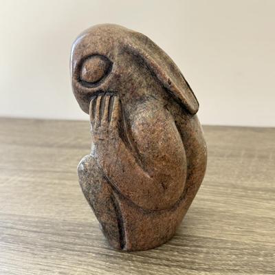 LOT 17K: Stone Carved Rabbit signed by Artist made in Zimbabwe