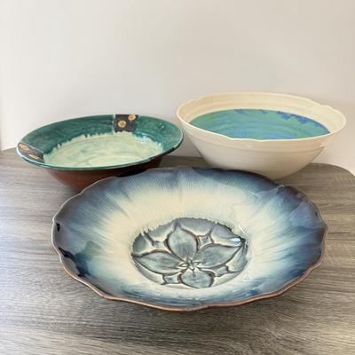 LOT 18K: Art Pottery Bowls: Two Signed