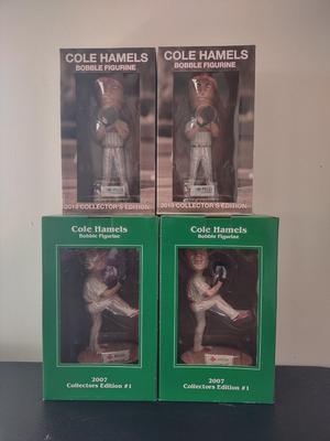 LOT 28K: MLB Philadelphia Phillies Cole Hamels Collector’s Edition Bobble Figurines in Boxes
