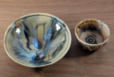 LOT 47K: Beautiful Signed Drip Glazed Pottery Bowls