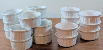 LOT 49K: Large Assortment of White Porcelain Apilco And Corningware Ramekins