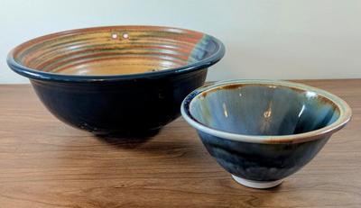 LOT 53K: Pottery Berry Colander With Glazed Berry Serving Bowl