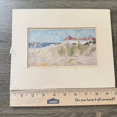 LOT 86K: Beach Themed Artwork: Signed Ceramic Tiles & Matted Print