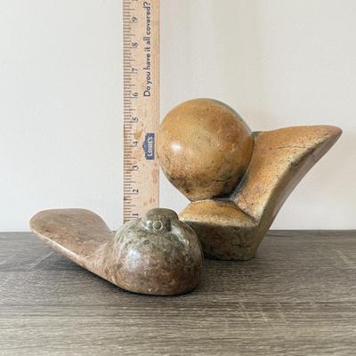 LOT 89K: Artist Singed Carved Stone / Marble Sculptures made in Zimbabwe
