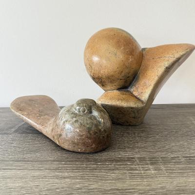 LOT 89K: Artist Singed Carved Stone / Marble Sculptures made in Zimbabwe