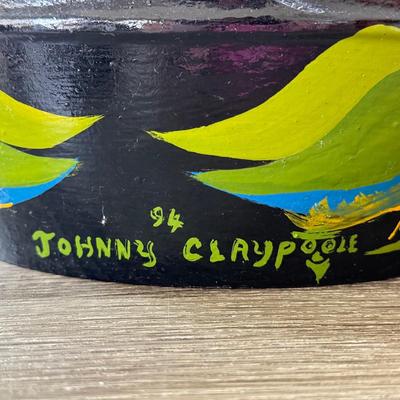 LOT 91K: 1994 Artist Johnny Claypoole Signed Hand Painted Cast Iron Kettle
