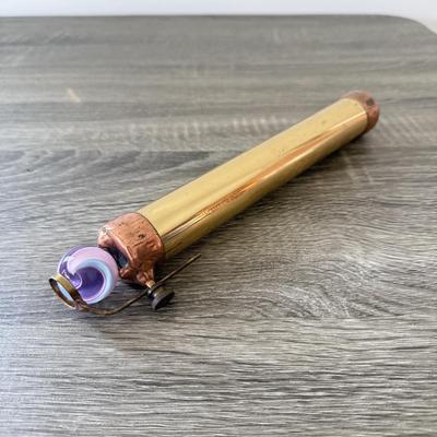 LOT 92K: Vintage Blue and Purple Glass Marble & Brass Kaleidoscope