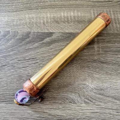 LOT 92K: Vintage Blue and Purple Glass Marble & Brass Kaleidoscope
