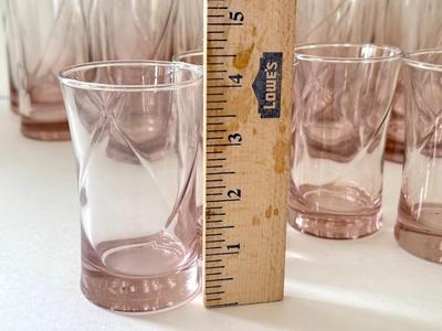 LOT 94K: Set of Pink Swirl Glasses in 4 Sizes