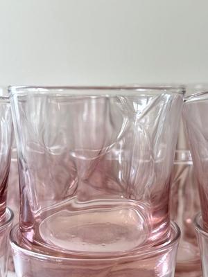 LOT 94K: Set of Pink Swirl Glasses in 4 Sizes