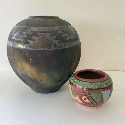 LOT 95K: Large Signed Vase & Small Unmarked Vase