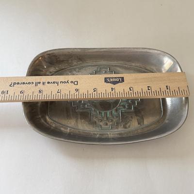 LOT 96K: Vintage Wilton Pewter Bead Tray w/ Collection of Large Glass Beads