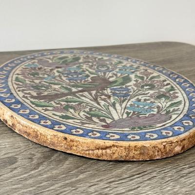 LOT 97K: Painted Stone Bird Oval & Mixed Media Bird Artwork